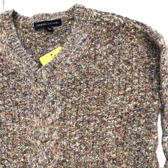 ADRIENNE VITTADINI Marl Knit V-Neck Sweater - Small -  NWT - Picture 4 of 5